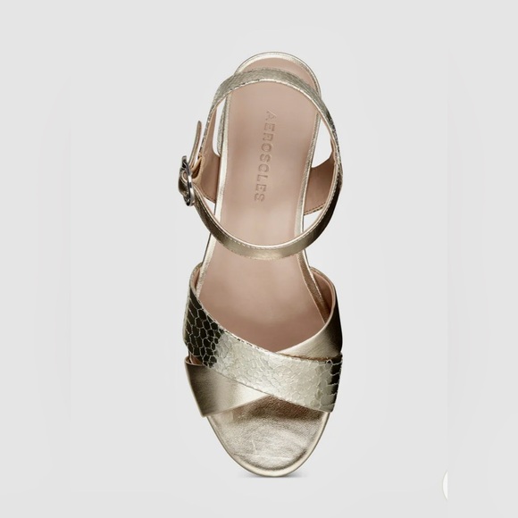 NWR Size 7 Gold Leather Aerosoles Cosmos - Picture 3 of 4